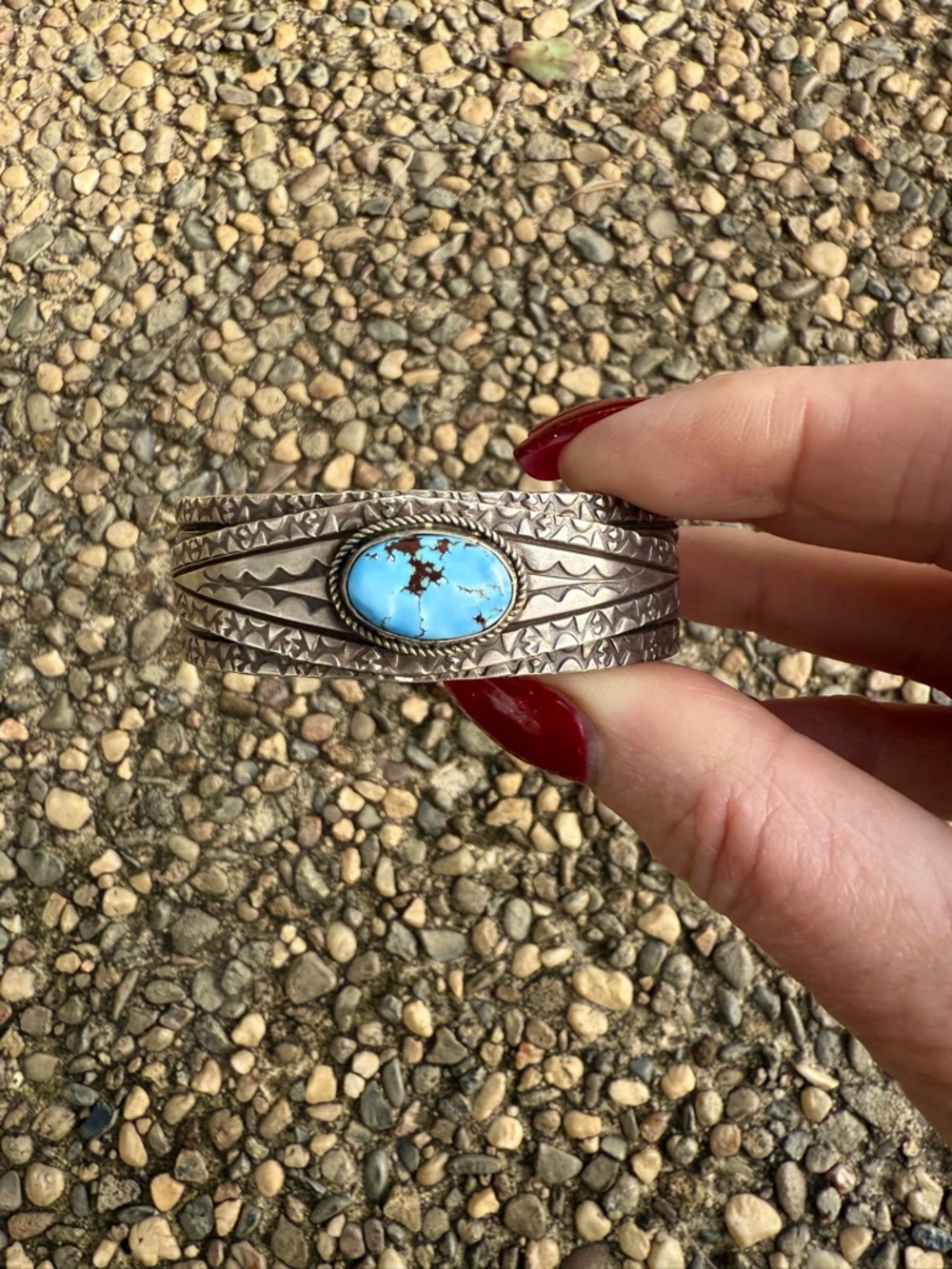 Signed Chatfields Golden Hills Turquoise Sterling Silver Cuff by Jay Chatfield - Picture 6 of 8